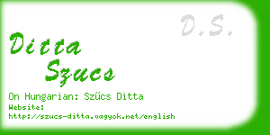 ditta szucs business card
